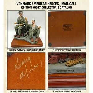 Vanmark American Heroes Mail Call Figurine AH91103 USMC Marines Limited Edition